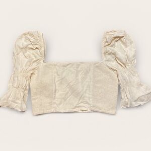 Urban Outfitters Cream Puff Sleeve Blouse size small